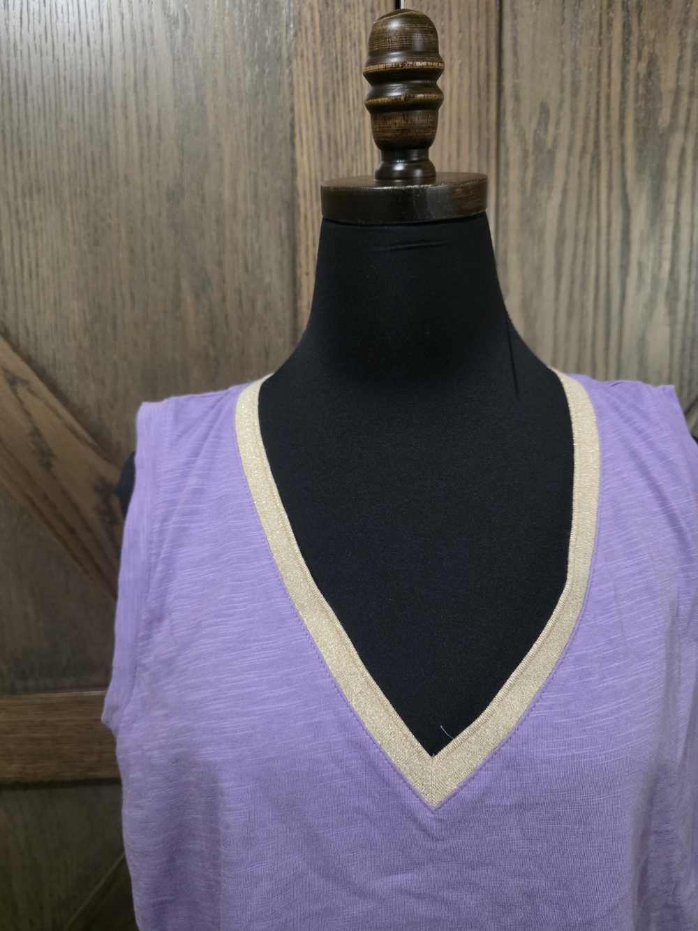 Boden Lavender V-Neck Tank - Picture 2 of 4
